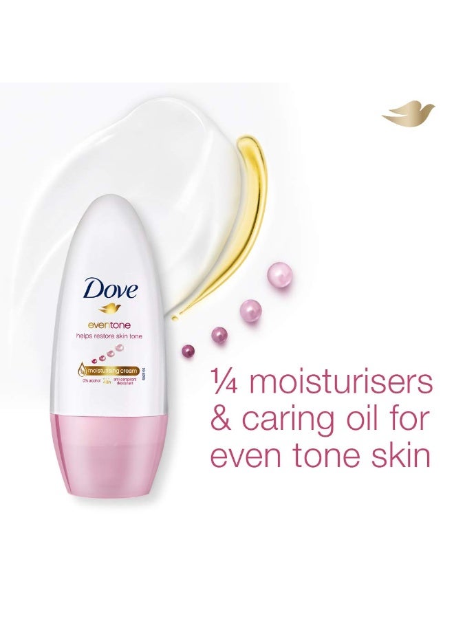 Dove Eventone Deodorant Roll On For Women, Antiperspirant Underarm Roll On Removes Odour, Keeps Skin Fresh & Clean, Paraben Free, 50 ml (Pack of 2) - Image 3